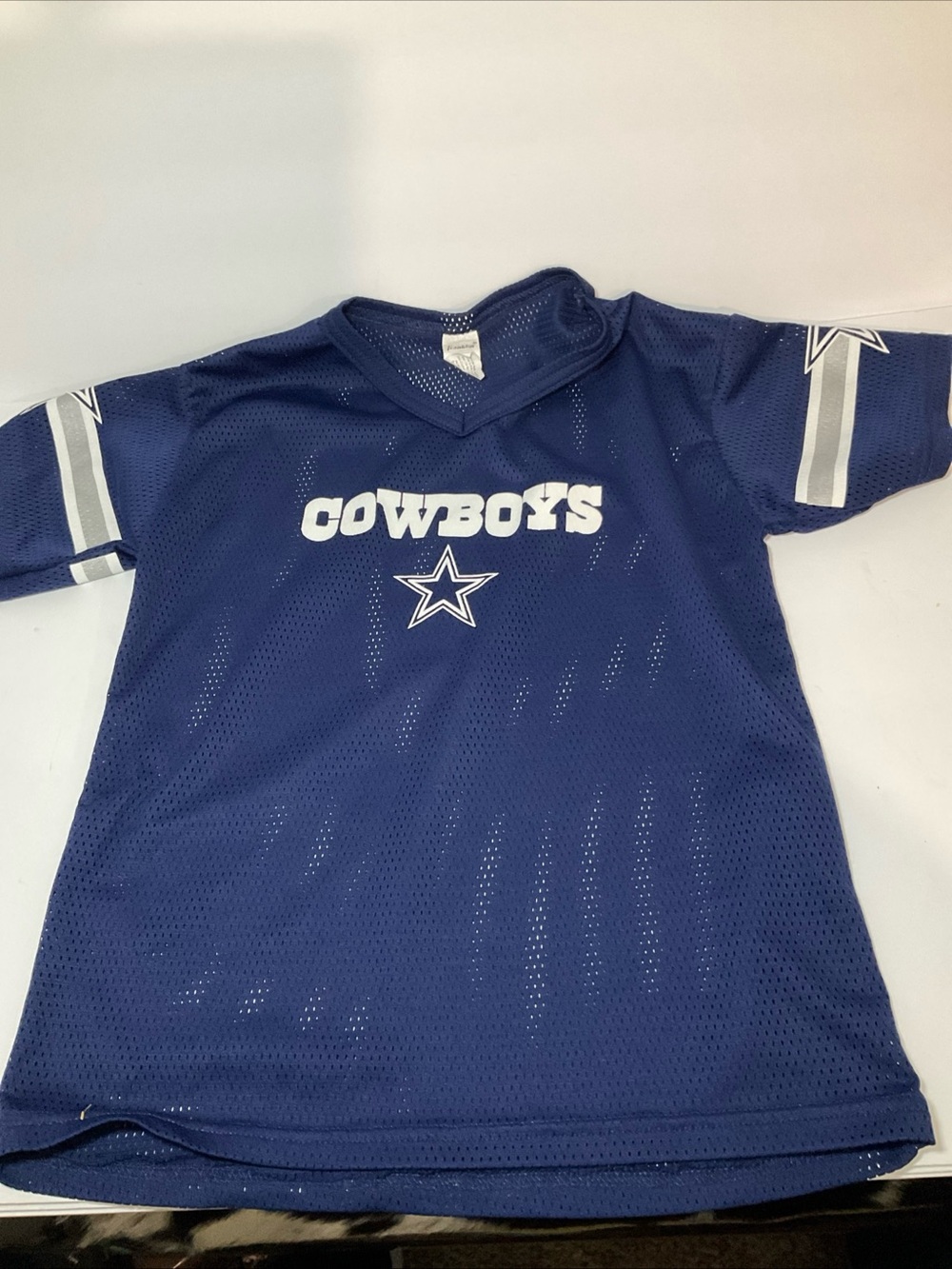 Kids Navy Cowboys Mesh Football Jersey Tee